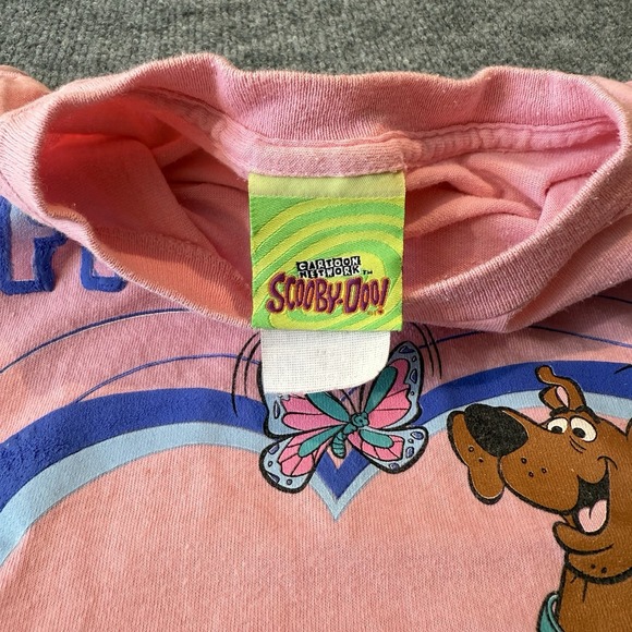 Vintage Cartoon Network Youth Small Pink Scooby-Doo T Shirt 90s Y2K Friendship - Picture 3 of 7